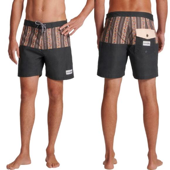 Critical Slide Ceremony Floral Striped 18in Board Short Swim Green Mens Size 30 - Picture 1 of 10